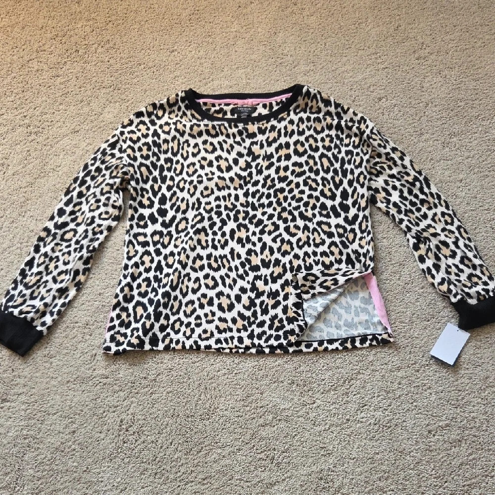 Kate Spade Animal Print Pajama Set with Black Accents